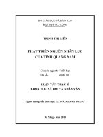 Phát triển nguồn nhân lực của Tỉnh Quảng Nam