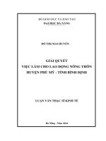 Giải quyết việc làm cho lao động nông thôn huyên Phù Mỹ, Tỉnh Bình Định