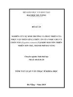 Nghiên cứu sự sinh trưởng và phát triển của thực vật thân gỗ là thức ăn của Voọc Chà Vá chân nâu (Pygathrix nemaeus) tại Khu Bảo tồn thiên nhiên Sơn Trà, thành phố Đà Nẵng (tt)