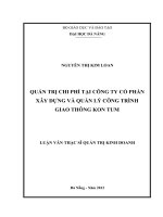 Quản trị chi phí tại công ty cổ phần xây dựng và quản lý công trình giao thông Kon Tum