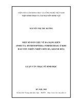 Một số dẫn liệu về đa dạng kiến (insecta hymenoptera formicidae) ở khu bảo tồn thiên nhiên hòn bà, tỉnh khánh hòa 