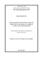 Bảo đảm quyền con người của bị cáo trong xét xử sơ thẩm vụ án hình sự từ thực tiễn tỉnh hải dương (tt) 