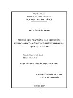 Một số giải pháp nâng cao hiệu quả kinh doanh của Công ty Cổ phần Thương mại Dịch vụ Thái Anh