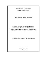 Kế toán quản trị chi phí tại công ty TNHH Tân Phước.