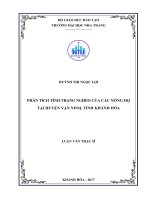 Phân tích tình trạng nghèo của các nông hộ tại huyện vạn ninh, tỉnh khánh hòa 