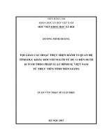 Tội giao cấu hoặc thực hiện hành vi quan hệ tình dục khác đối với người từ đủ 13 đến dưới 16 tuổi theo pháp luật hình sự Việt Nam từ thực tiễn tỉnh Tiền Giang