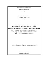 Đánh giá rủi ro kiểm toán trong kiểm toán báo cáo tài chính tại công ty TNHH kiểm toán và tư vấn thuế ATAX.