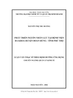 Phát triển nguồn nhân lực tại bệnh viện đa khoa huyện đoan hùng, tỉnh phú thọ 