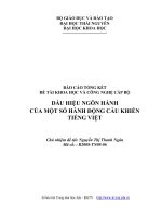 Dấu hiệu ngôn hành của một số hành động cầu khiến tiếng việt 
