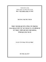 Thực hành quyền công tố trong giai đoạn xét xử sơ thẩm vụ án hình sự từ thực tiễn huyện Trà Bồng, tỉnh Quảng Ngãi