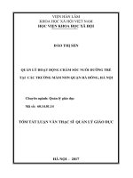 Chăm sóc, nuôi dưỡng trẻ trong các trường mầm non (tt) 