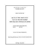 Quản lý thu thuế Giá trị gia tăng tại các doanh nghiệp trên địa bàn tỉnh Quảng Bình.