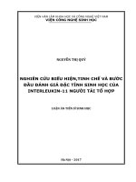 Nghiên cứu biểu hiện, tinh chế và bước đầu đánh giá đặc tính sinh học của Interleukin11 người tái tổ hợp