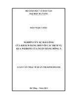 Nghiên cứu sự hài lòng của khách hàng đối với các dịch vụ qua website của ngân hàng Đông Á.