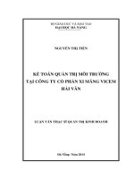 Kế toán quản trị môi trường tại công ty cổ phần xi măng Vicem Hải Vân.