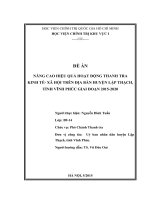 Nâng cao hiệu quả hoạt động thanh tra kinh tế  xã hội trên địa bàn huyện Lập Thạch, tỉnh Vĩnh Phúc giai đoạn 2016 2020