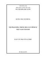 Tội phạm hóa trong Bộ luật hình sự Việt Nam năm 2015 (LV thạc sĩ)