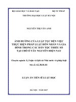 Ảnh hưởng của luật tục đến việc thực hiện pháp luật hôn nhân và gia đình trong các dân tộc thiểu số tại chỗ ở tây nguyên hiện nay tt