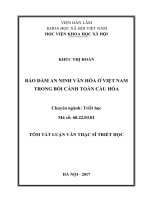 Bảo đảm an ninh văn hóa ở việt nam trong bối cảnh toàn cầu hóa (tt) 