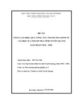 Nâng cao hiệu quả công tác thanh tra kinh tế  xã hội của Thanh tra tỉnh Tuyên Quang giai đoạn 20162020