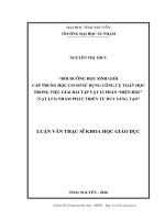 Bồi dưỡng học sinh giỏi cấp THCS sử dụng công cụ toán học trong việc giải bài tập vật lí phần điện học(vật lí 9) nhằm phát triển tư duy sáng tạo 