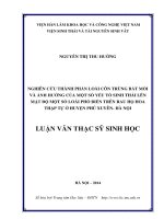 Nghiên cứu thành phần loài côn trùng bắt mồi và ảnh hưởng của một số yếu tố sinh thái lên mật độ một số loài phổ biến trên rau họ hoa thập tự ở huyện phú xuyên hà nội 