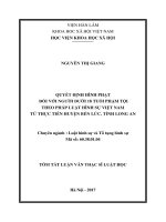 Quyết định hình phạt đối với người dưới 18 tuổi phạm tội theo pháp luật hình sự việt nam từ thực tiễn huyện bến lức, tỉnh long an (tt) 