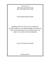 Hợp đồng đào tào nâng cao tay nghề giữa người lao động và doanh nghiệp có vốn đầu tư nước ngoài theo pháp luật lao động Việt Nam hiện nay từ thực tiễn tỉnh Ninh Bình