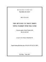 Thu hút đầu tư phát triển nông nghiệp Tỉnh Trà Vinh