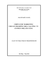 Chiến lược marketing cho sản phẩm ống nhựa tại công ty cổ phần nhựa Đà Nẵng