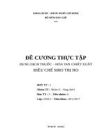 ĐỀ CƯƠNG THỰC TẬP DUNG DỊCH THUỐC
