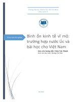Đồ án bình ổn kinh tế vĩ mô trường hợp nước úc và bài học cho việt nam