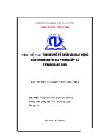 Tìm hiểu về tổ chức và hoạt động của chính quyền địa phương cấp xã ở tỉnh quảng bình