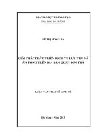 Giải pháp phát triển dịch vụ lưu trú và ăn uống trên địa bàn quận Sơn Trà