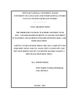Những vấn đề gặp phải trong việc dạy và học kỹ năng nghe hiểu tiếng Anh của Giảng viên và Sinh viên năm thứ nhất không chuyên tại trường Đại học Sao Đỏ và một số giải pháp khắc phục