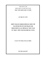 Miễn trách nhiệm hình sự đối với người dưới 18 tuổi phạm tội theo pháp luật hình sự Việt Nam từ thực tiễn thành phố Đà Nẵng (LV thạc sĩ)