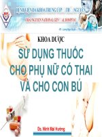 Sử dụng thuốc cho phụ nữ có thai và cho con bú