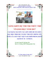 Vận dụng nguyên tắc liên môn để tổ chức dạy học theo dự án bài “Truyền thống yêu nước của dân tộc Việt Nam thời phong kiến” (Lịch sử 10 cơ bản)