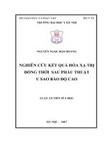 Nghiên cứu kết quả hóa xạ trị đồng thời sau phẫu thuật u sao bào độ cao (FULL TEXT)