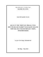 Quản lý thu thuế GTGT đối với doanh nghiệp ngoài quốc doanh trên địa bàn thành phố Quy Nhơn, tỉnh Bình Định.