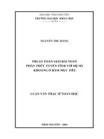 Thuật toán giải bài toán phân thức tuyến tính với hệ số khoảng ở hàm mục tiêu 