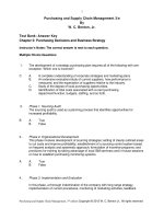 Purchasing and supply chain management 3rd edition benton test bank 