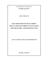Hạn chế rủi ro tín dụng trong cho vay doanh nghiệp tại ngân hàng TMCP quân đội - chi nhánh Đà Nẵng