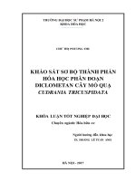 Khảo sát sơ bộ thành phần hóa học phân đoạn diclometan cây mỏ quạ cudrania tricuspidata (2017)