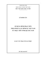 Áp dụng hình phạt tiền theo pháp luật hình sự Việt Nam từ thực tiễn tỉnh Quảng Nam (LV thạc sĩ)