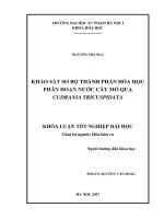 Khảo sát sơ bộ thành phần hóa học phân đoạn nƣớc cây mỏ quạ cudrania tricuspidata (2017) 
