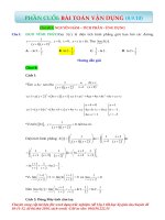 Bài toán vận dụng cao  Chủ đề 3. NGUYÊN HÀM – TÍCH PHÂN  ỨNG DỤNG  Có lời giải file
