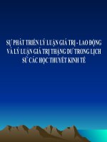 BÀI GIẢNG điện tử KINH tế CHÍNH TRỊ   sự PHÁT TRIỂN lý LUẬN GIA TRỊ   LAO ĐỘNG và lý LUẬN GIÁ TRỊ THẶNG dư TRONG LỊCH sử các học THUYẾT KINH tế