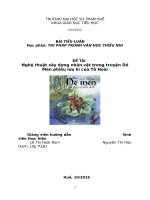 Tiểu luận Nghệ thuật xây dựng nhân vật trong truyện Dế Mèn phiêu lưu kí