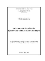 Quản trị nguyên vật liệu tại công ty cổ phần đường Bình Định